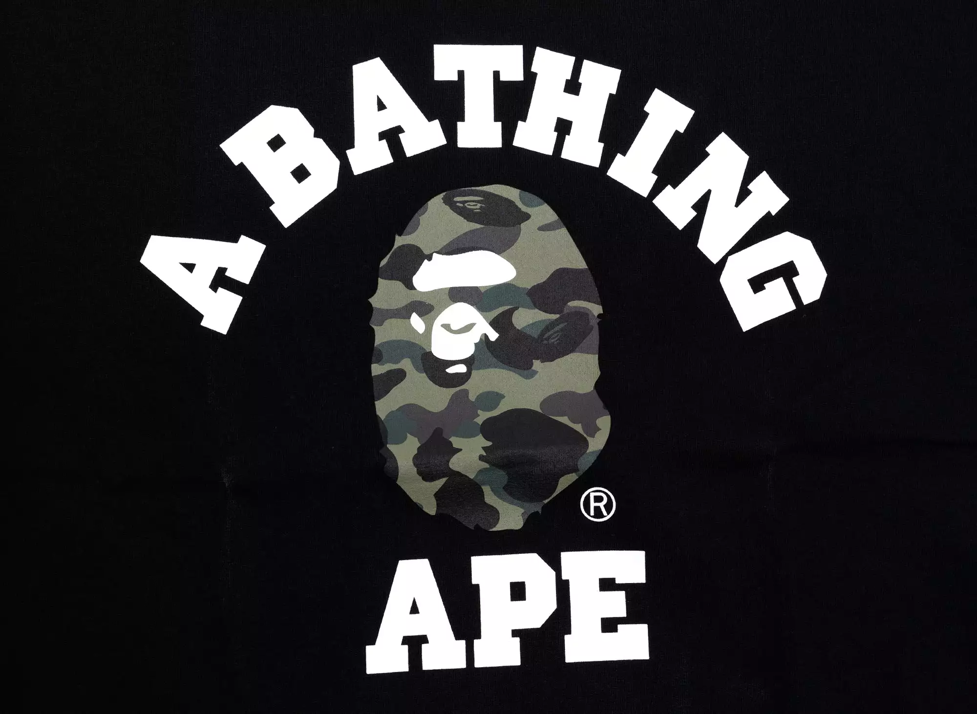 A Bathing Ape 1st Camo College Tee 'Black/Green' xld