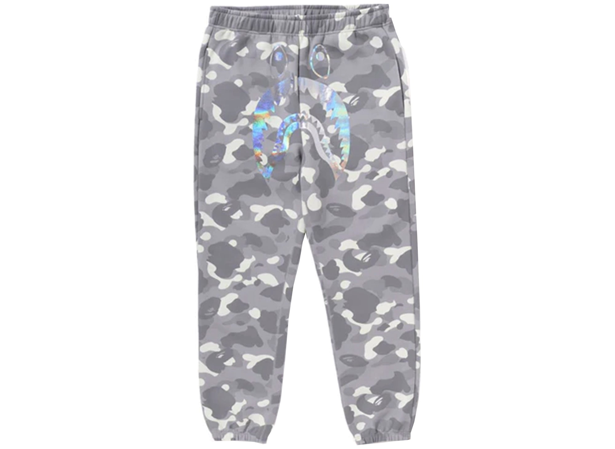 A Bathing Ape City Camo Shark Sweatpants in Grey xld