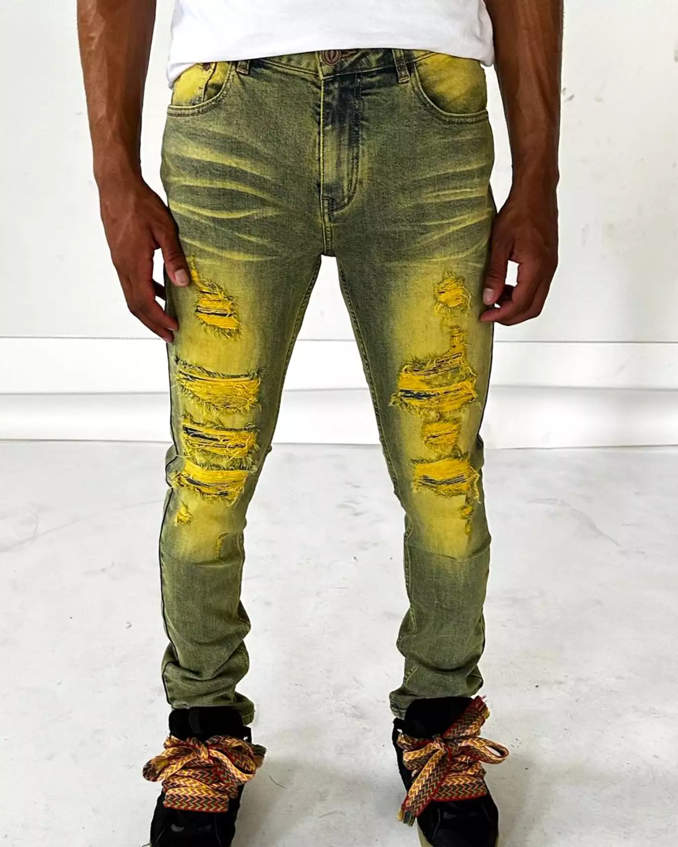 Acid Washed Slim Skinny Denim Pant