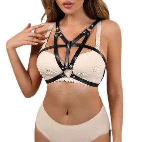 Adjustable Leather Bandage Bare Chest Harness Cage