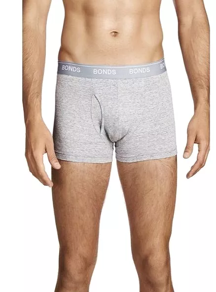 Authentic Bonds Mens Guyfront Trunks Underwear Shorts Grey Marle