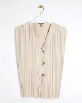 Beige plisse waistcoat