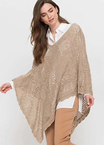 bonprix Knitted Poncho | Grattan