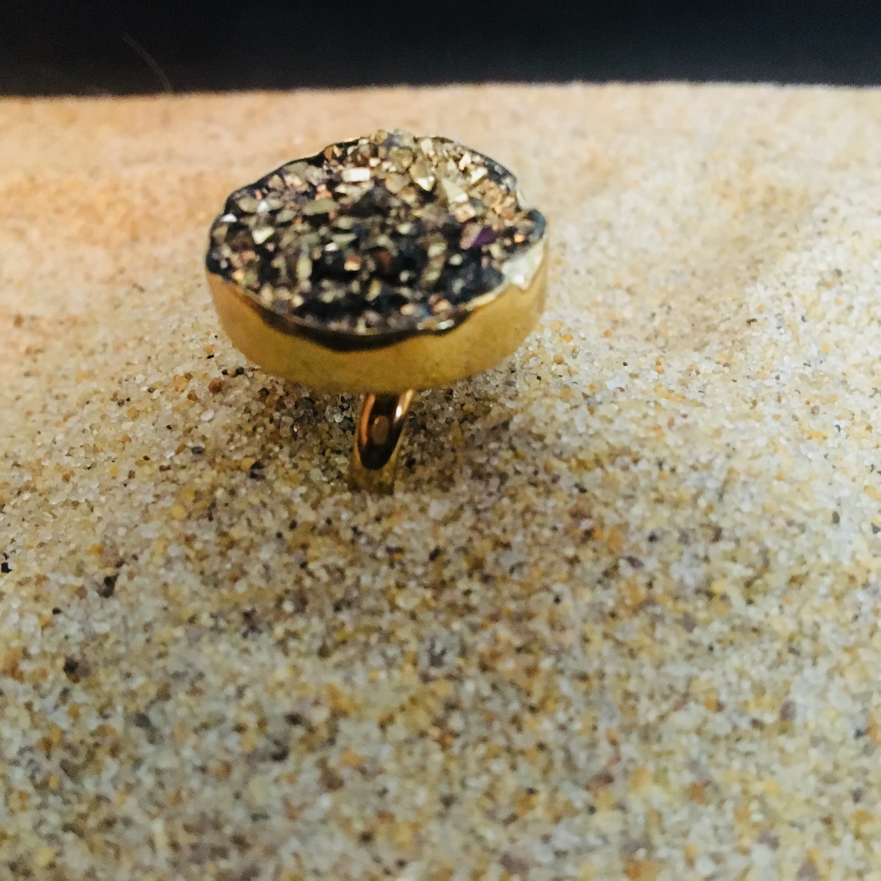 Bronze Ring with Golden Druze