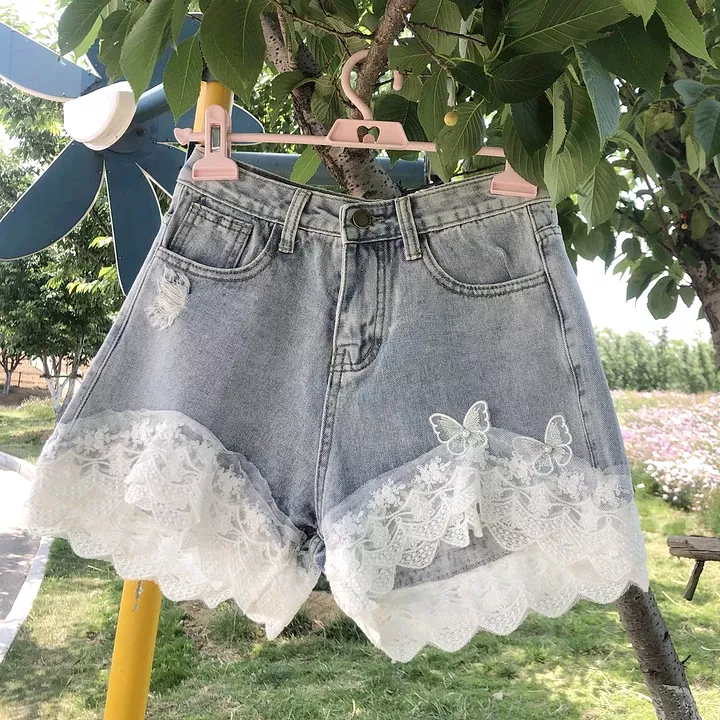 Butterfly Denim Shorts AD12130