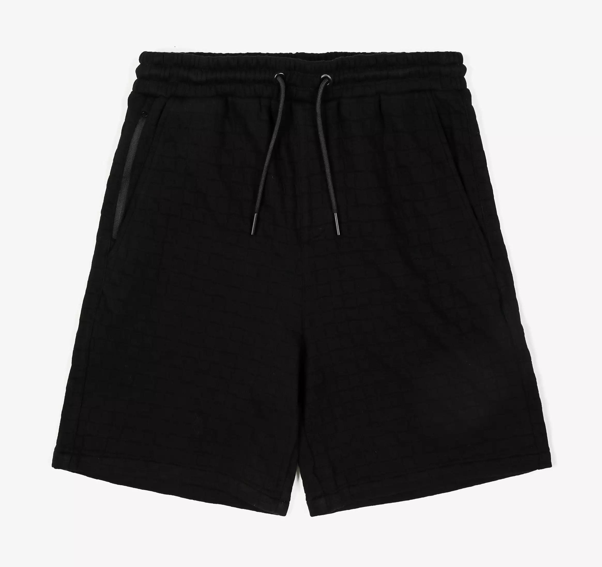 Checkered Knit Mens Shorts (Black)