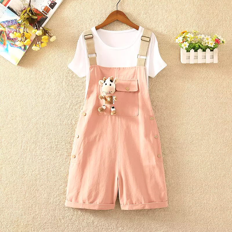 Cow Straps Shorts + T-shirt Outfits AD210210