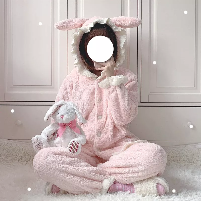 Cute Rabbit Ear Pajamas Set AD12815