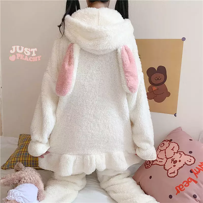 Cute Rabbit Ears Hooded Pajamas Set AD12813