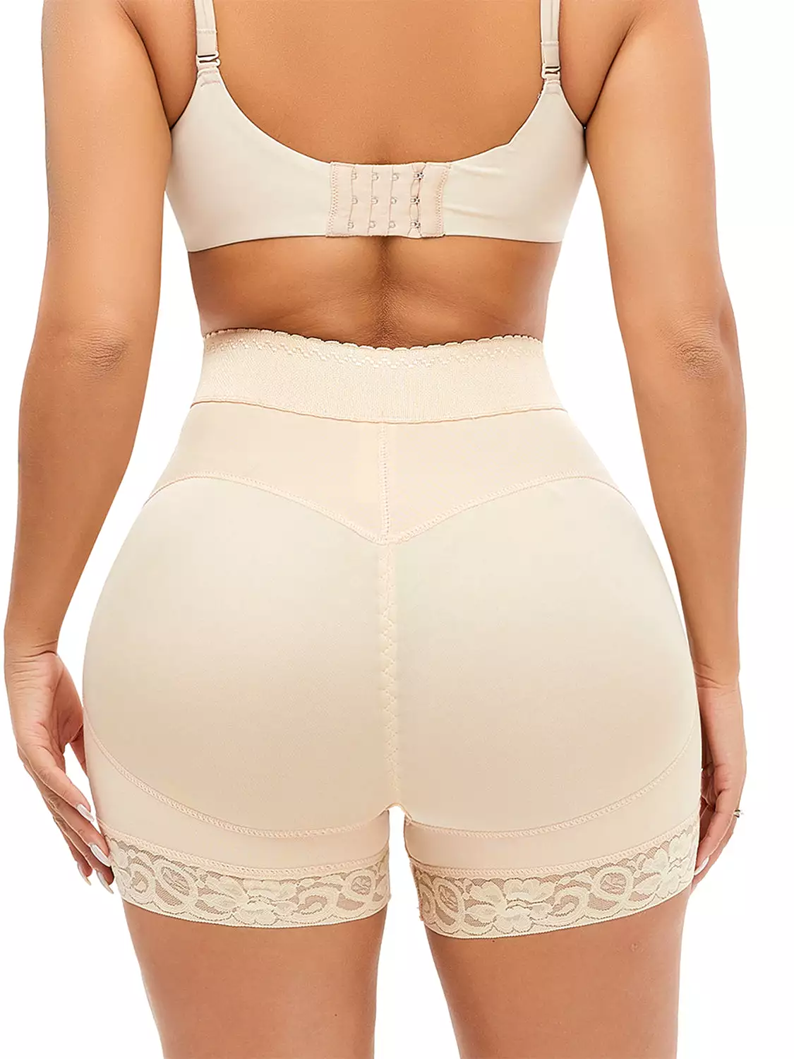 Full Size Lace Detail Hook-and-Eye Shaping Shorts