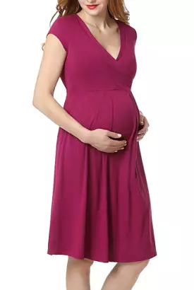 Glow & Grow Women's Ultra Soft Maternity & Nursing Nightgown Dress