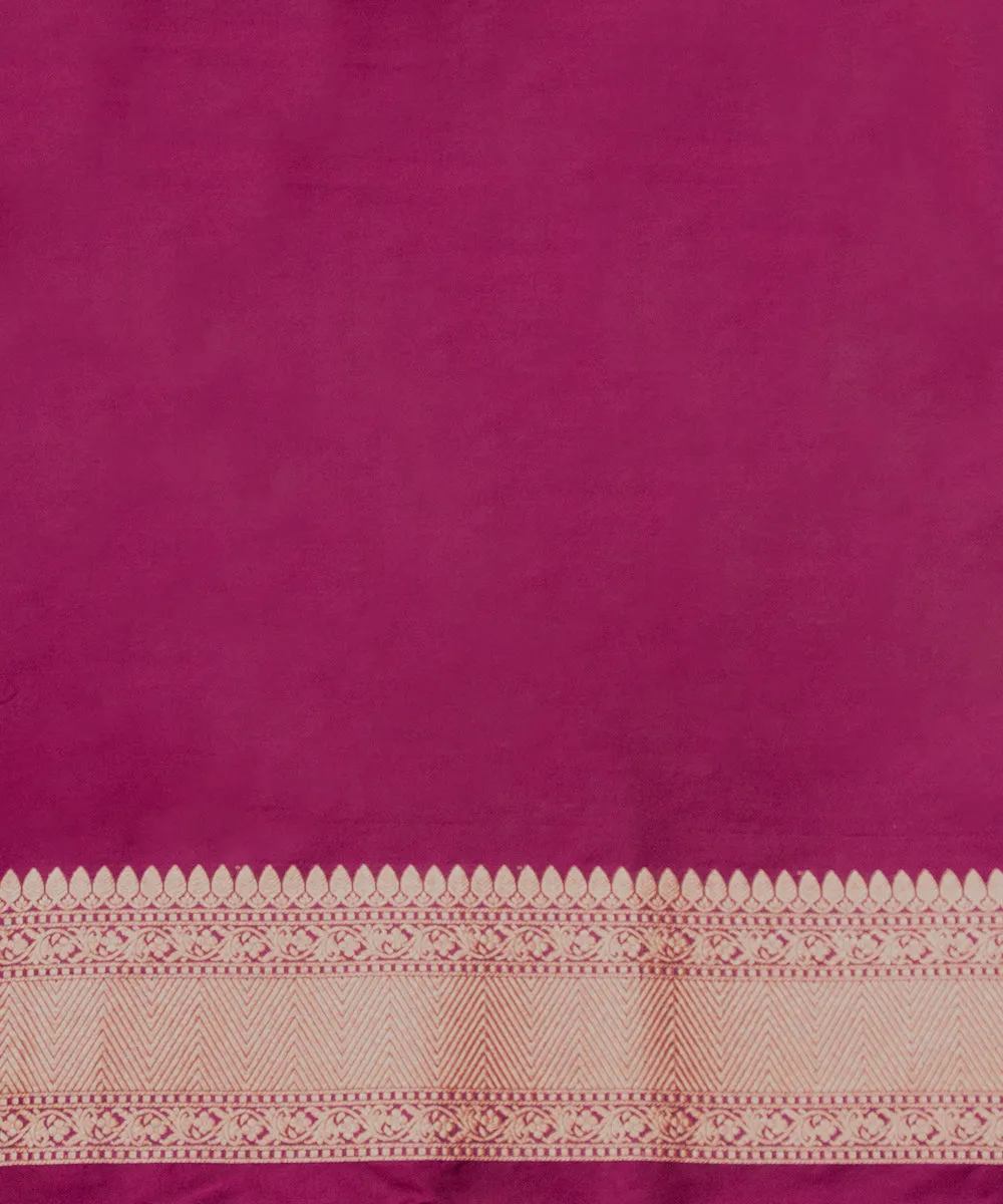 Handloom Maroon Pure Katan Silk Banarasi Saree with Meenakari Jaal