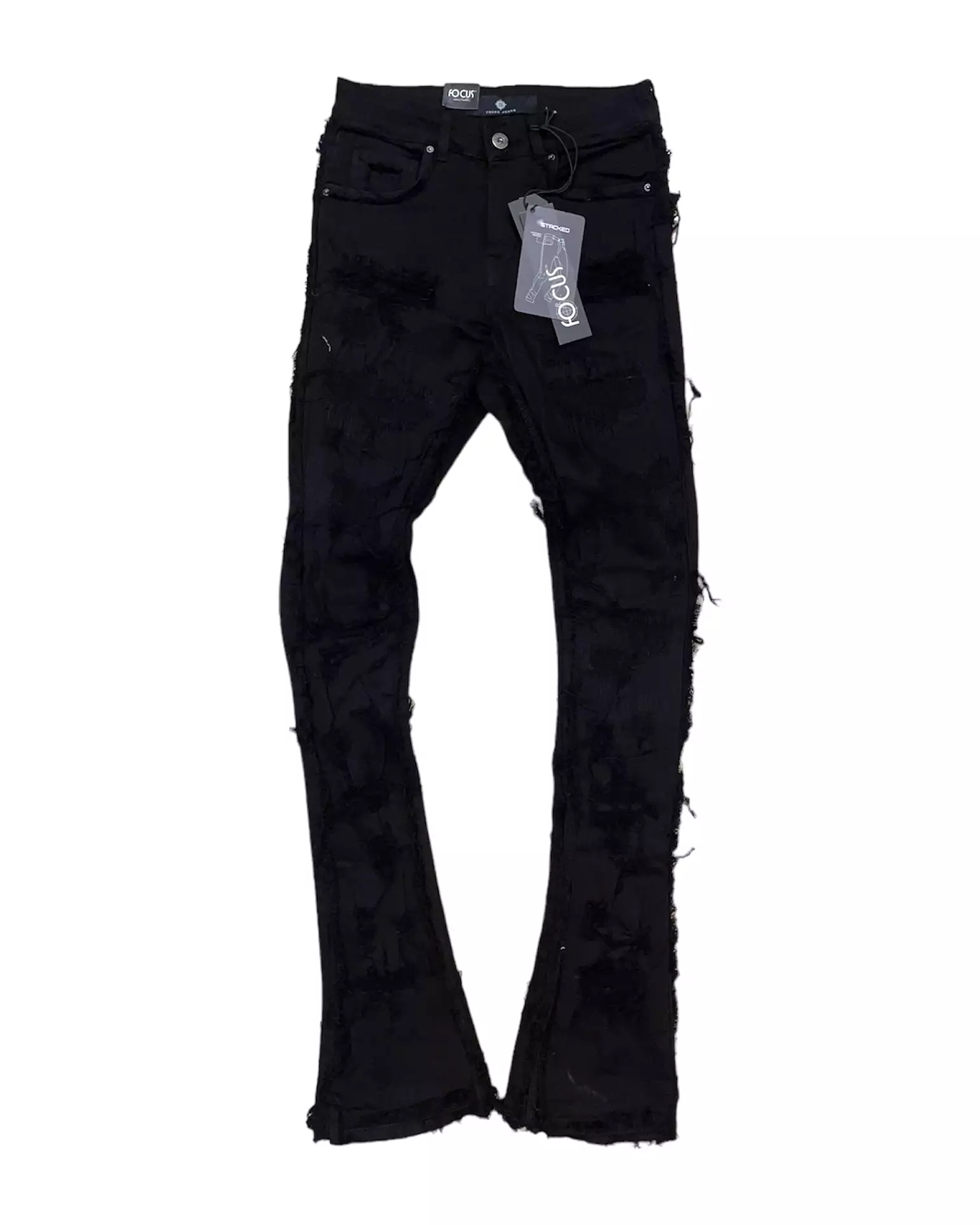 Heavy Distressed Stacked Denim Jean