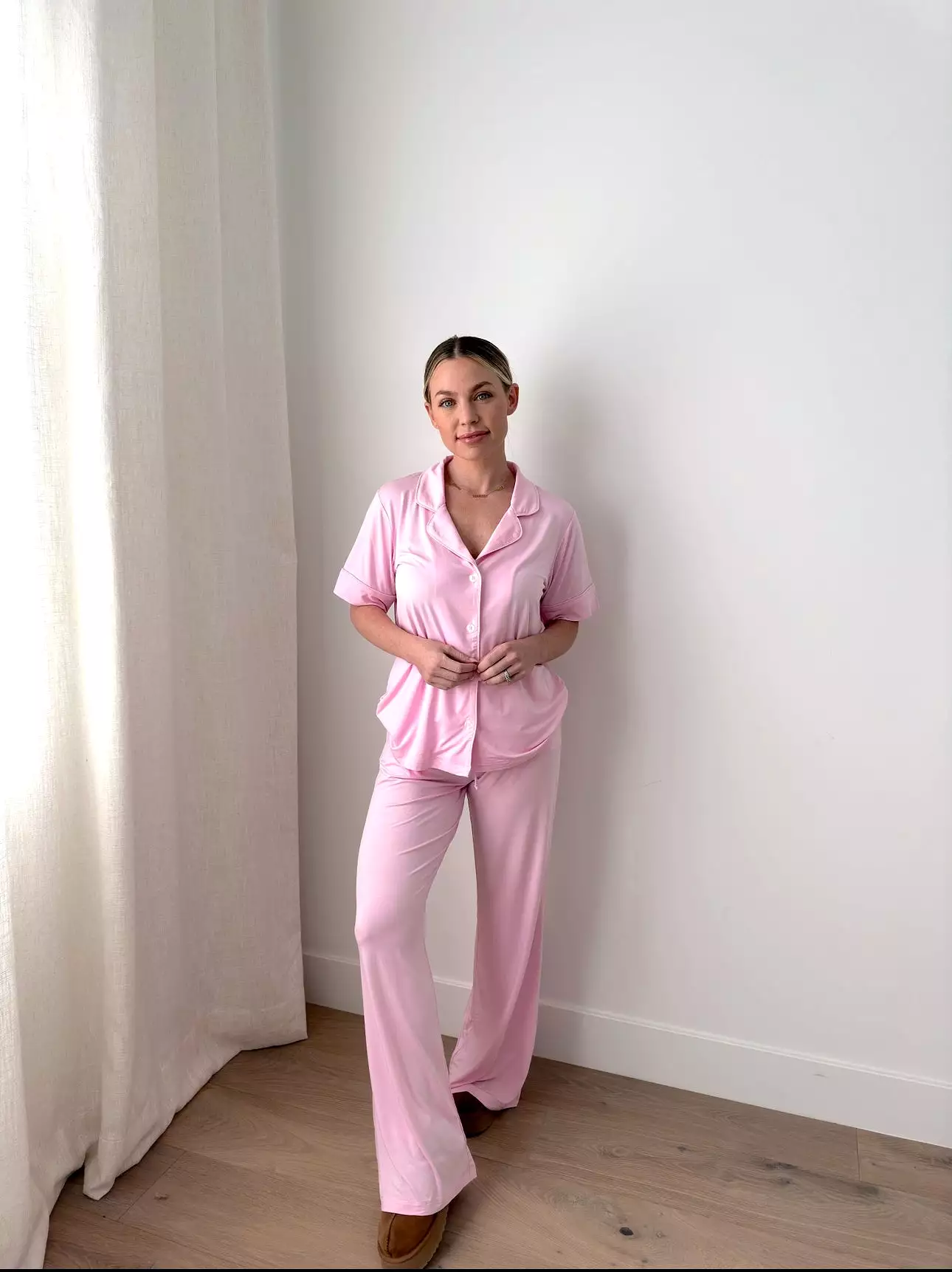 In My Jammers Petal Pink Solid Women’s L/S 2pc PJ Set