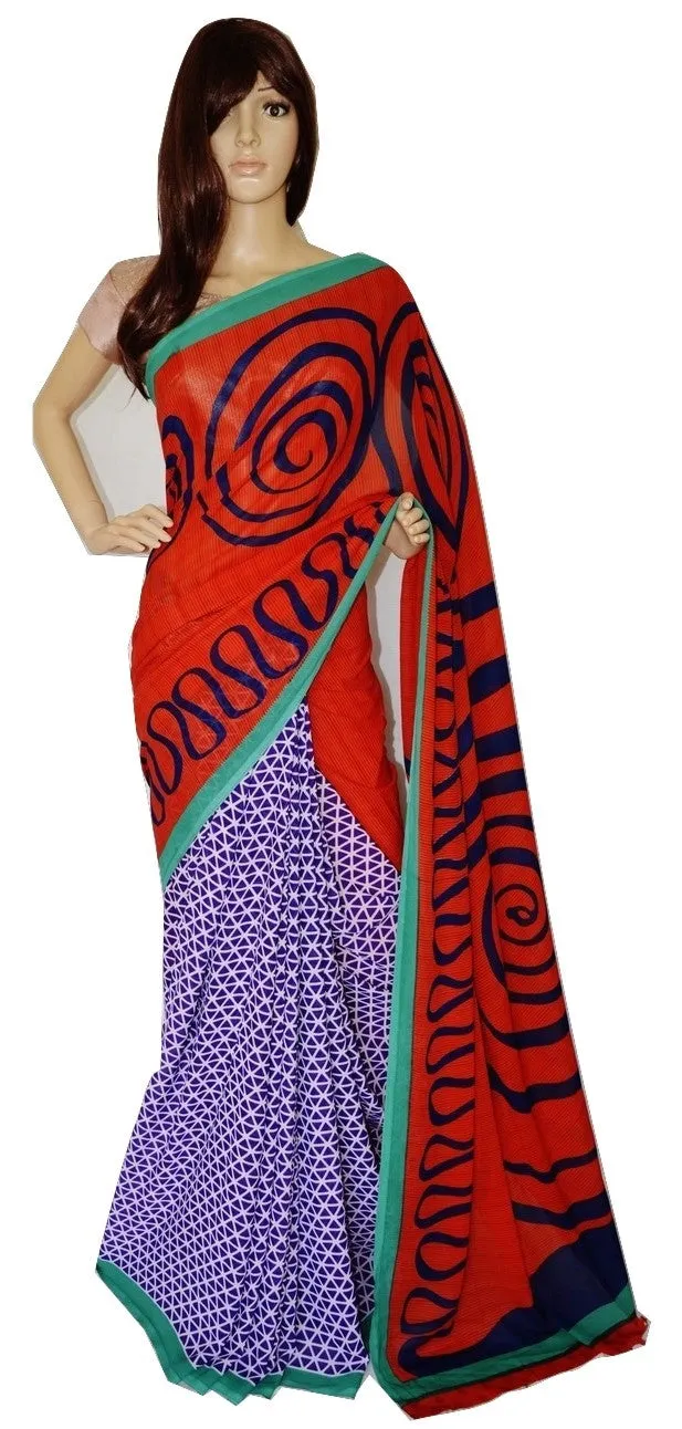 Indian  Half And Half  Designer Saree