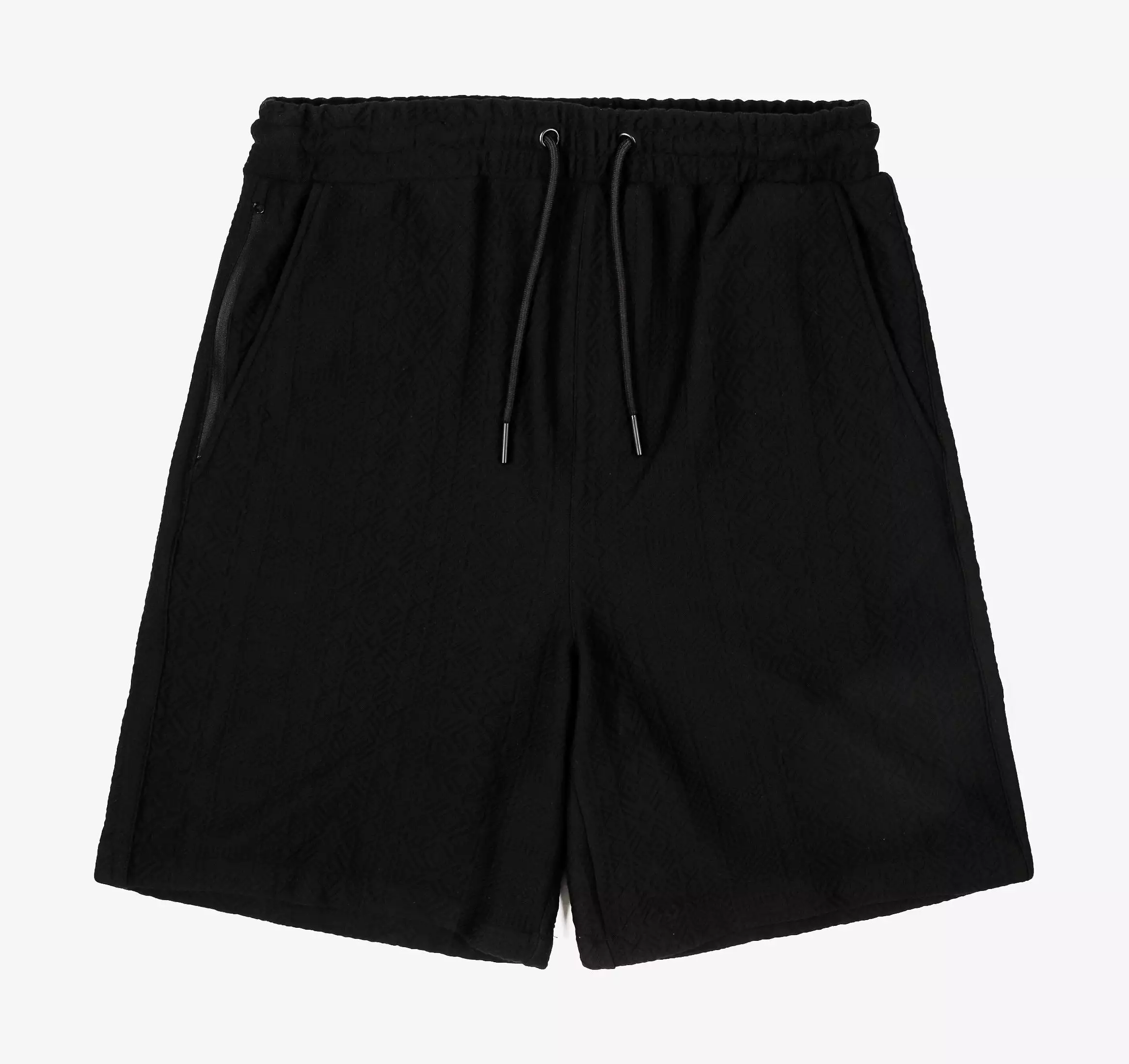 Jacquard Ornate Printed Mens Shorts (Black)