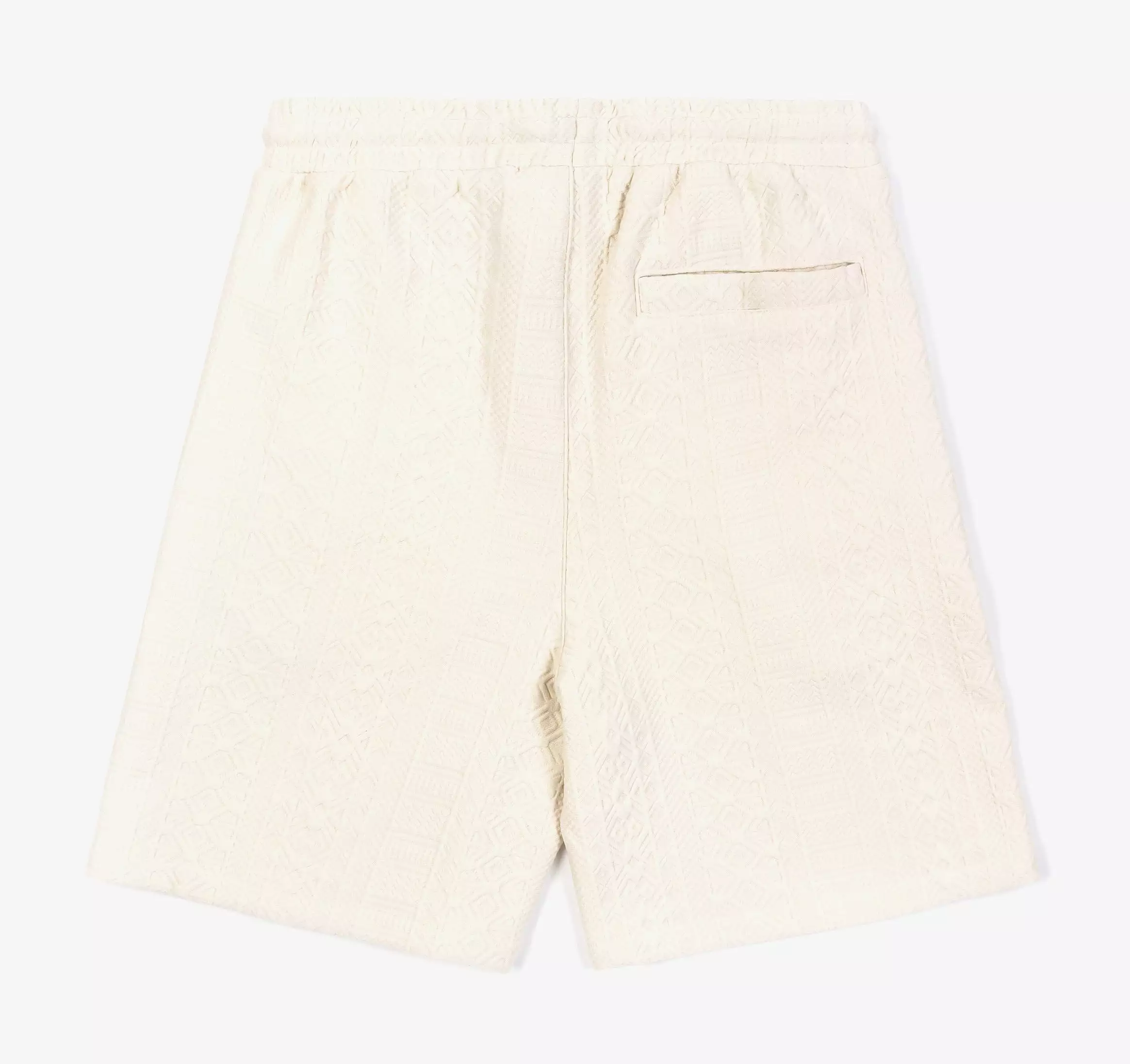 Jacquard Ornate Printed Mens Shorts (Cream)