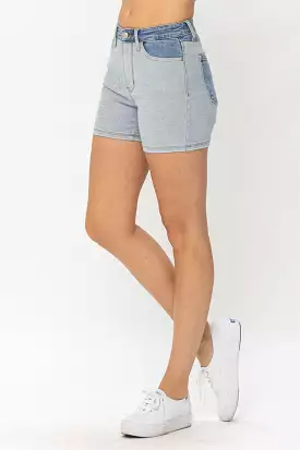 Judy Blue Full Size Color Block Denim Shorts