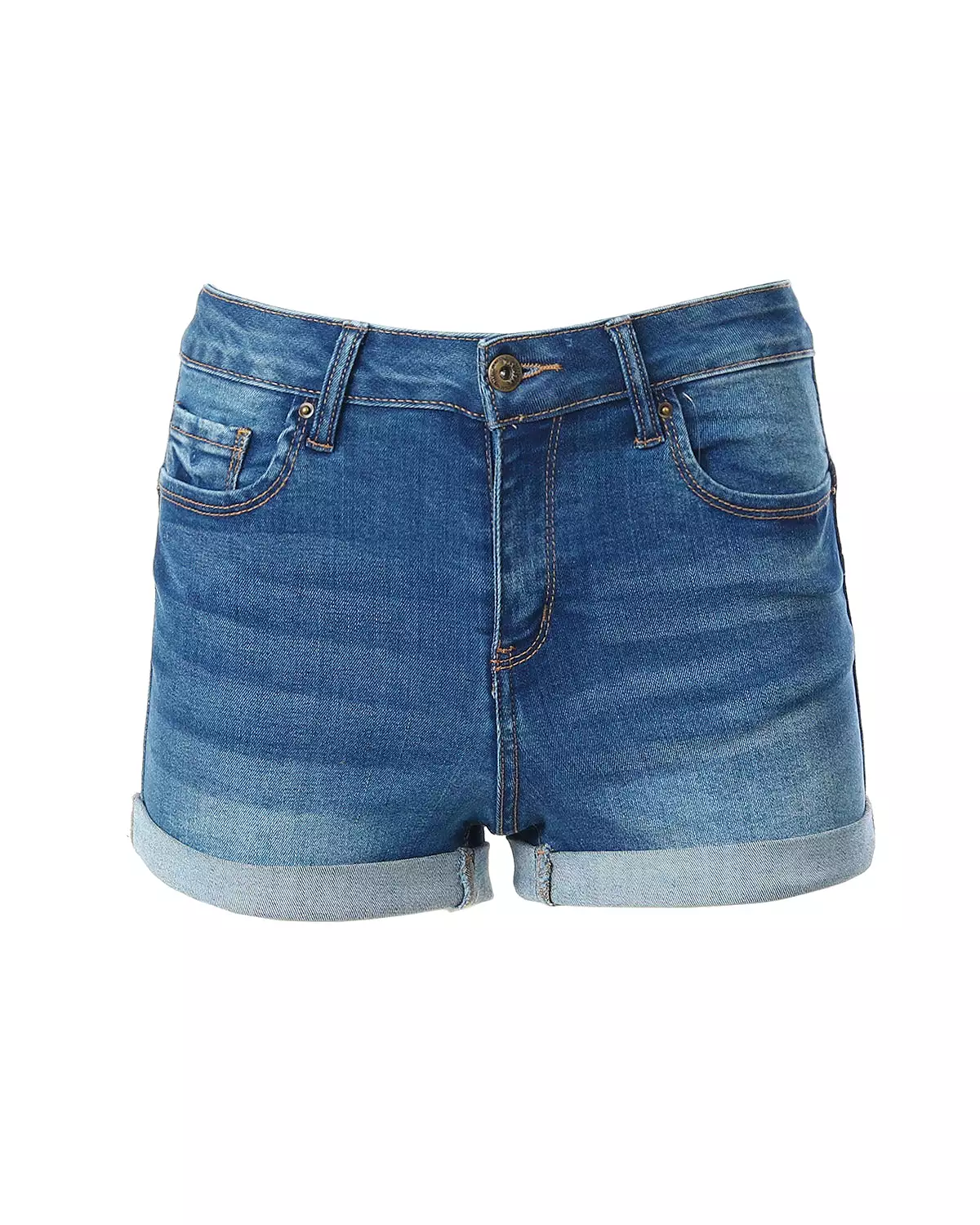 Junior Fit Classic Mid Rise Distressed Denim Frayed Cute Shorts