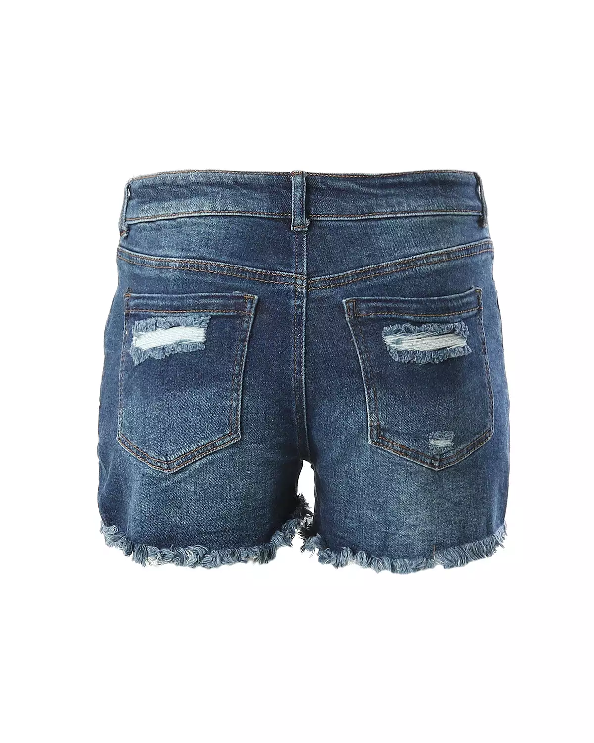 Junior Fit Classic Mid Rise Distressed Denim Frayed Cute Shorts