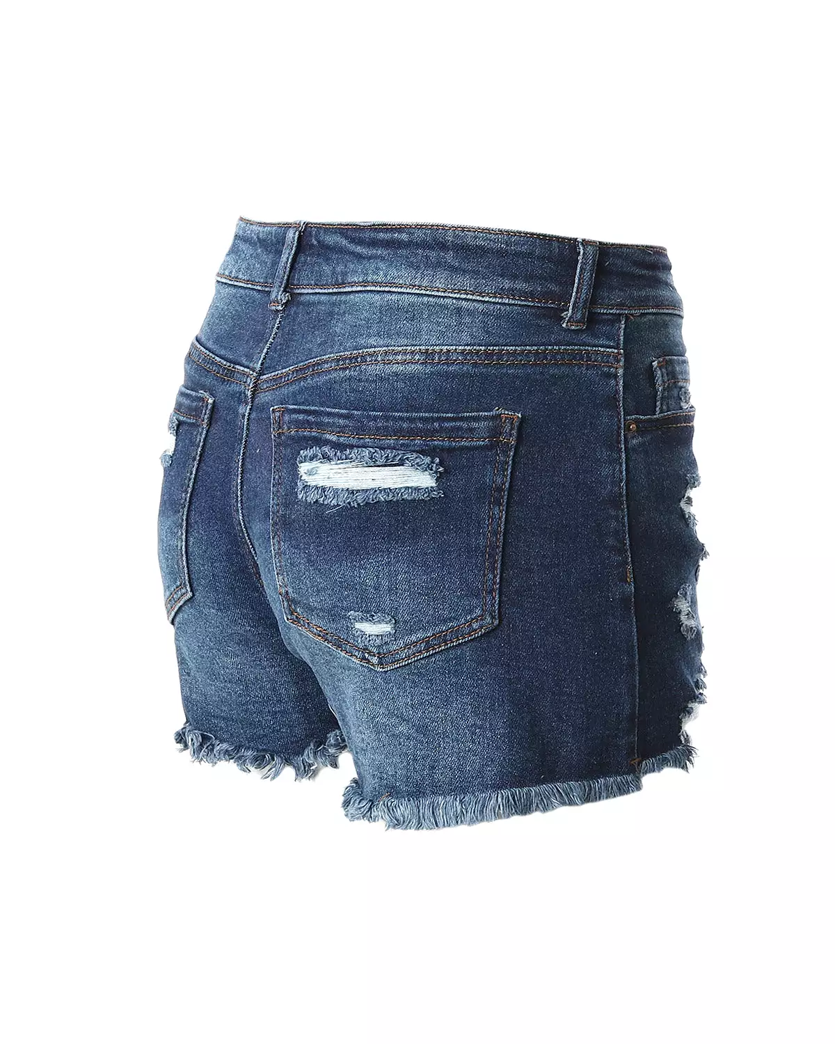 Junior Fit Classic Mid Rise Distressed Denim Frayed Cute Shorts