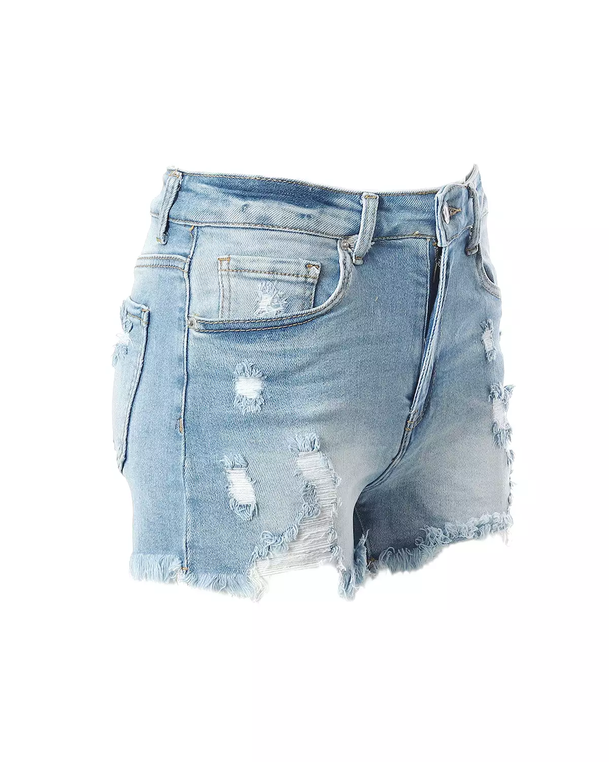 Junior Fit Classic Mid Rise Distressed Denim Frayed Cute Shorts