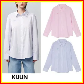 KIJUN  |Street Style Plain Cotton Logo Shirts & Blouses