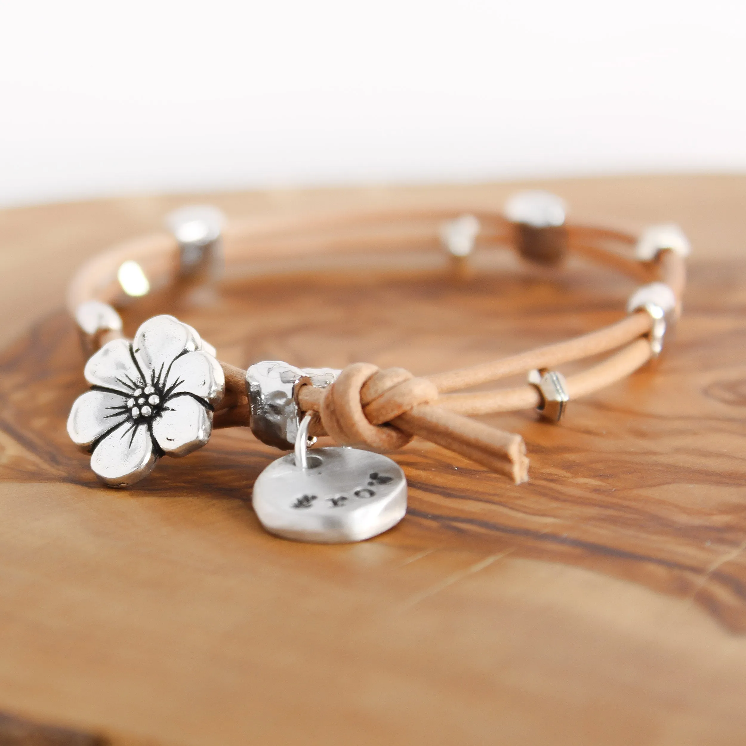 Leather Bloom Bracelet