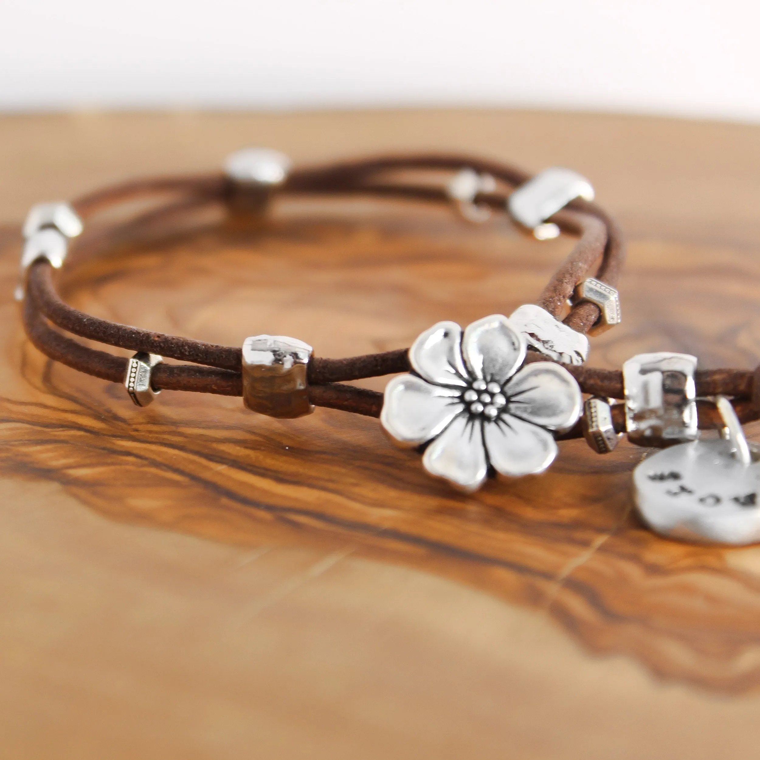 Leather Bloom Bracelet