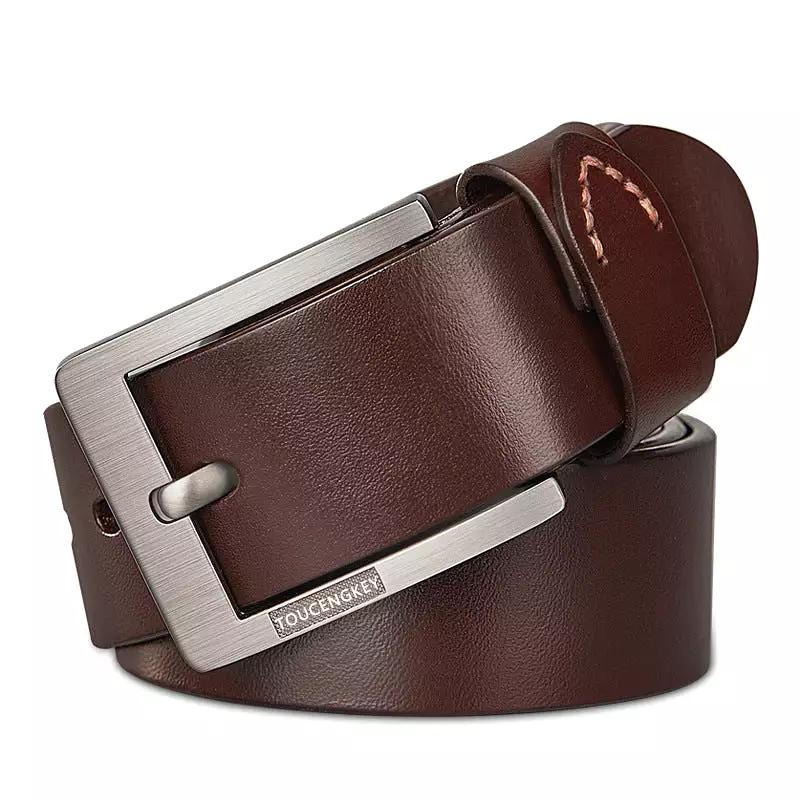 Leather Pin Buckle Jeans Versatile Retro Men's Belt