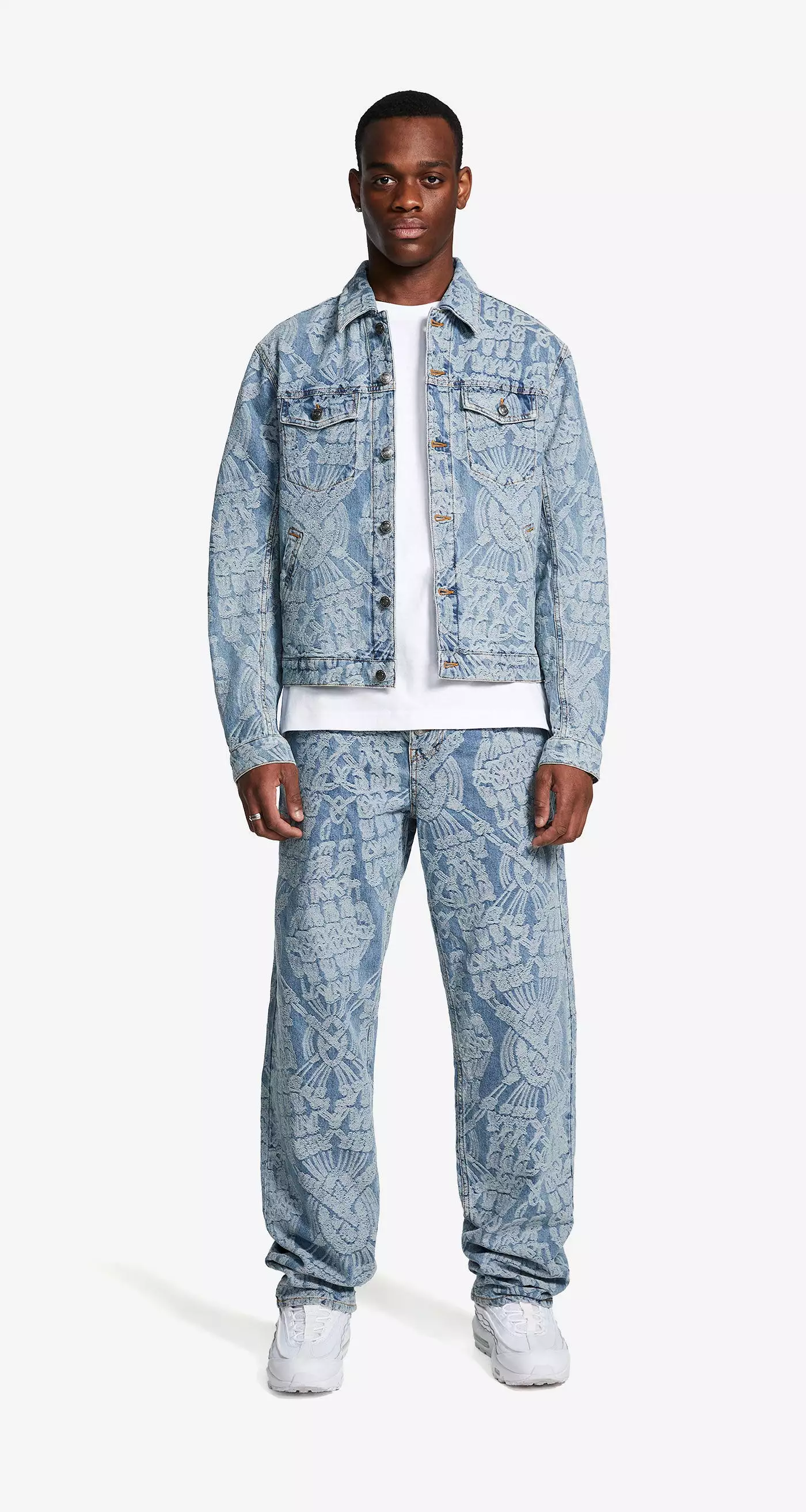 Light Blue Settle Macrame Denim Pants