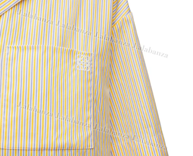 LOEWE  |Stripes Cotton Short Sleeves Shirts & Blouses