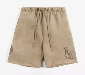 Los Angeles Dodgers Fleece Mens Shorts (Brown)