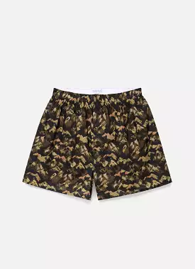 Men's Classic Boxer Shorts in Liberty Fabric Green Mount Olympus