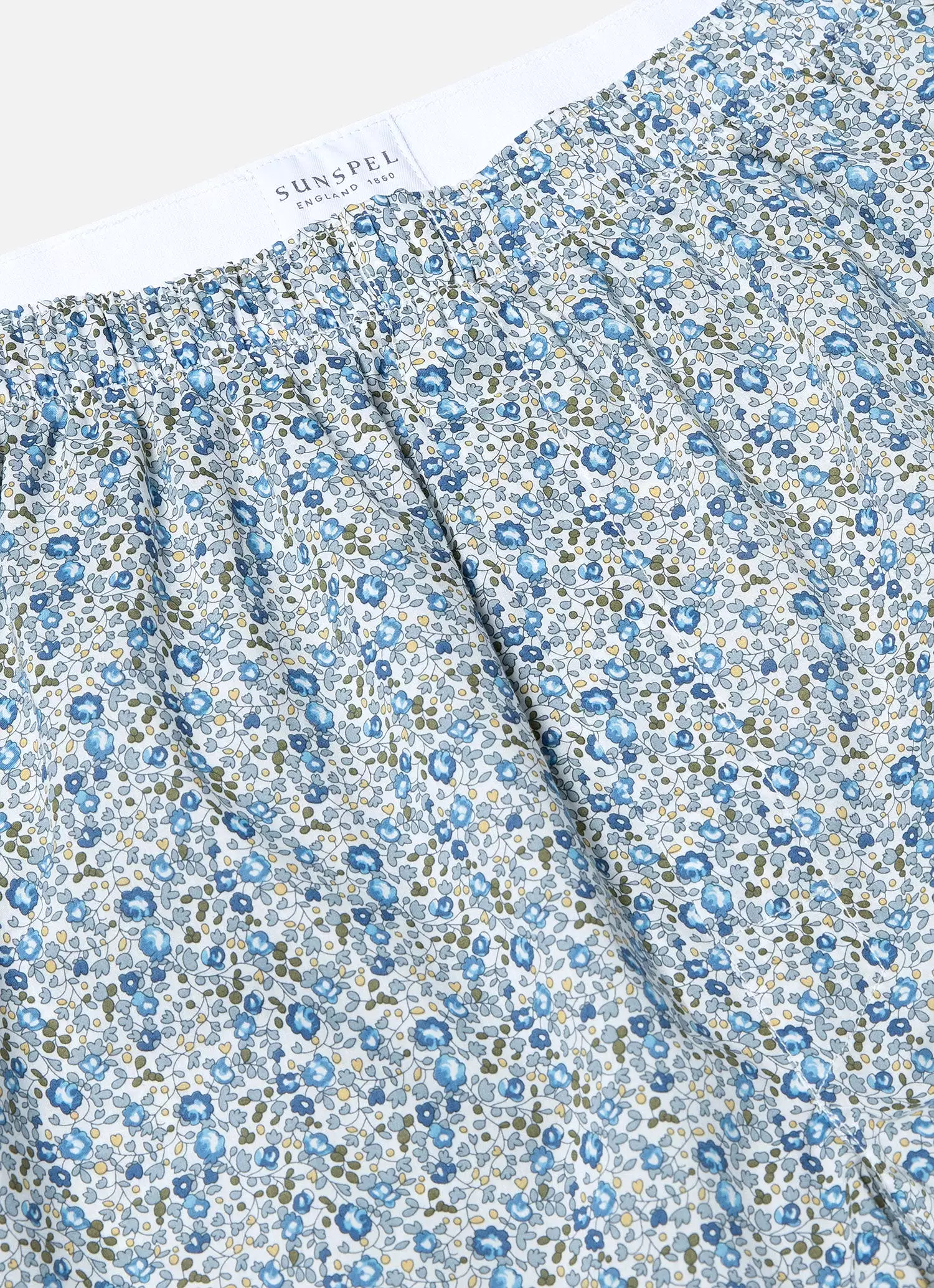 Men's Classic Boxer Shorts in Liberty Fabric in Blue Floral Ditsy