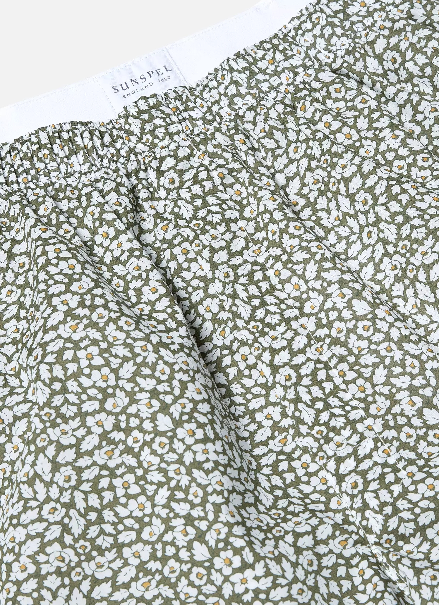 Men's Classic Boxer Shorts in Liberty Fabric in Khaki Feather Meadow