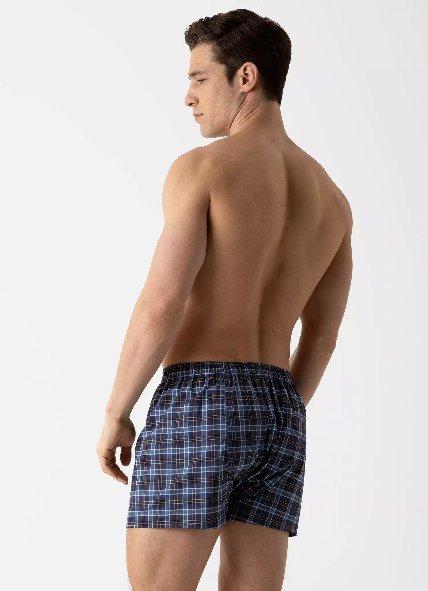 Men's Classic Boxer Shorts in Navy Check