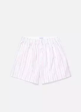 Men's Classic Boxer Shorts in Pale Pink Stripe