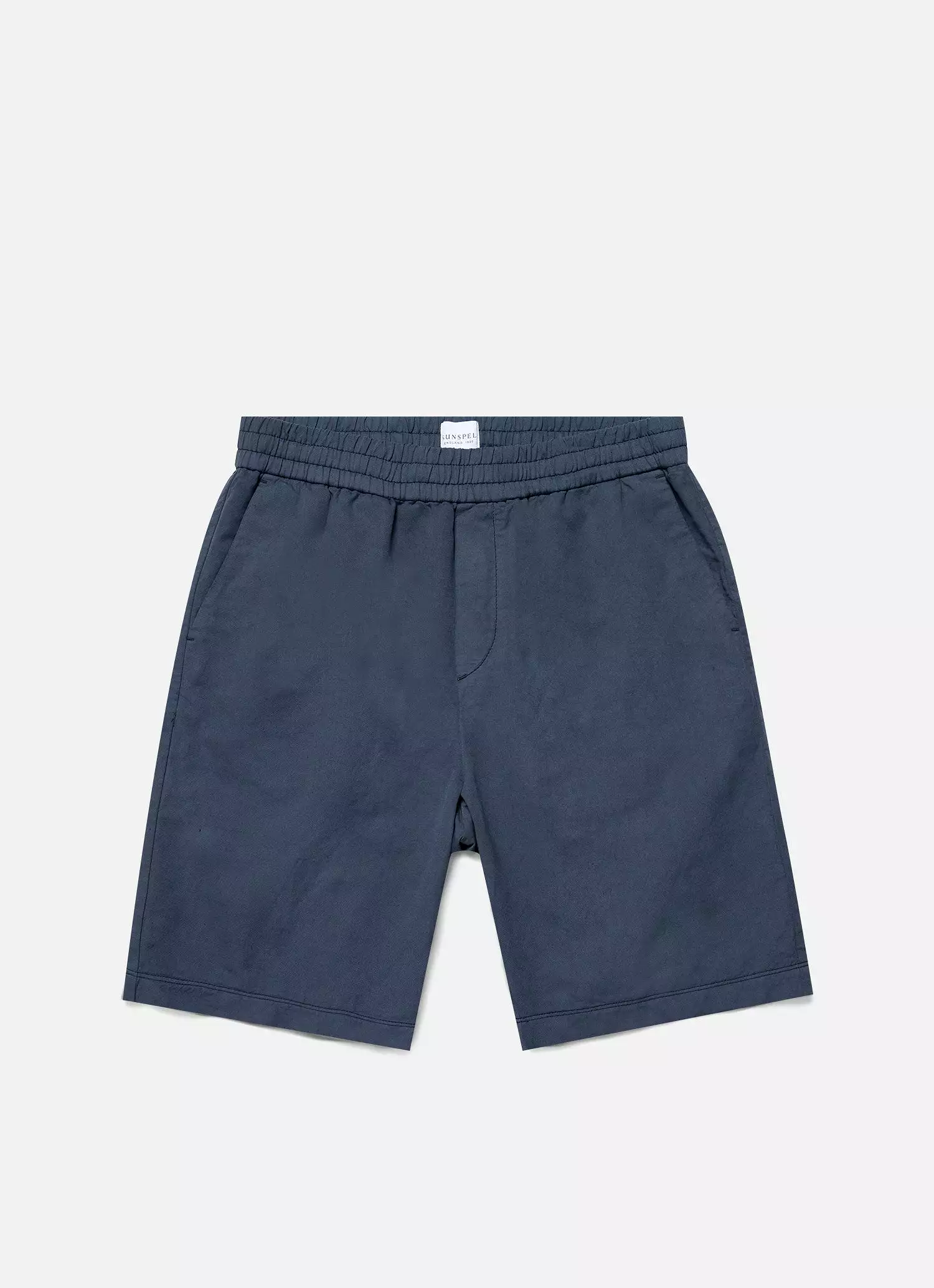 Men's Cotton Linen Drawstring Shorts in Shale Blue