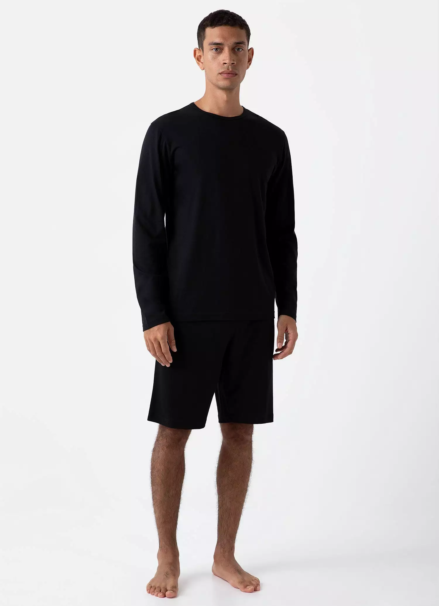 Men's Cotton Modal Lounge Shorts in Black