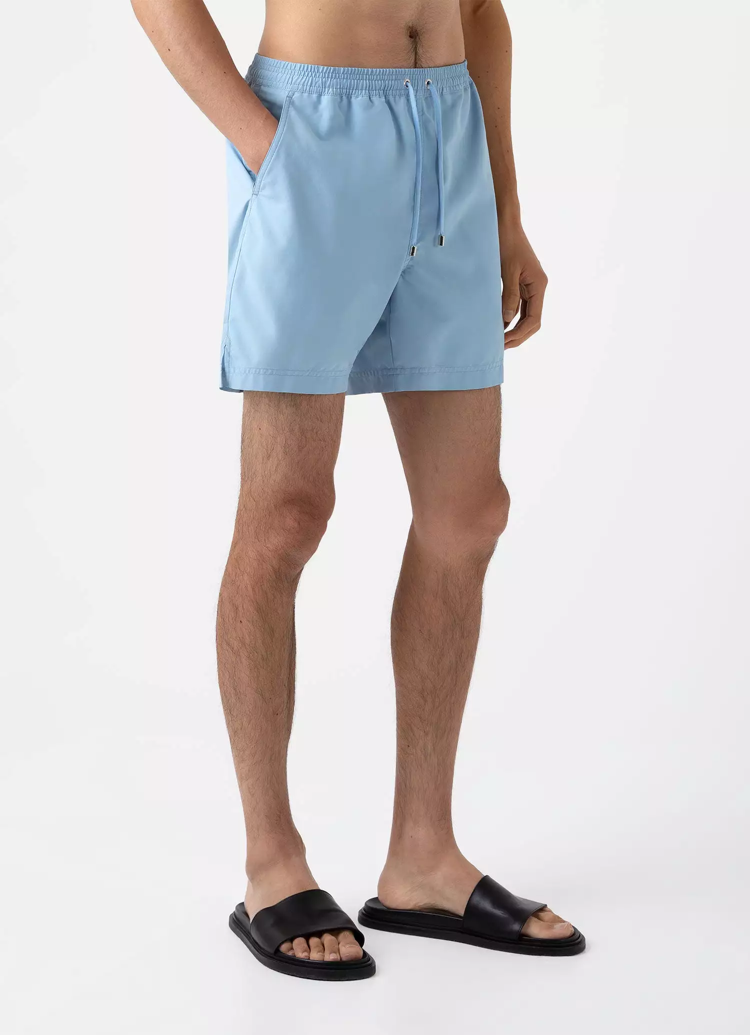 Men's Drawstring Swim Shorts in Light Blue