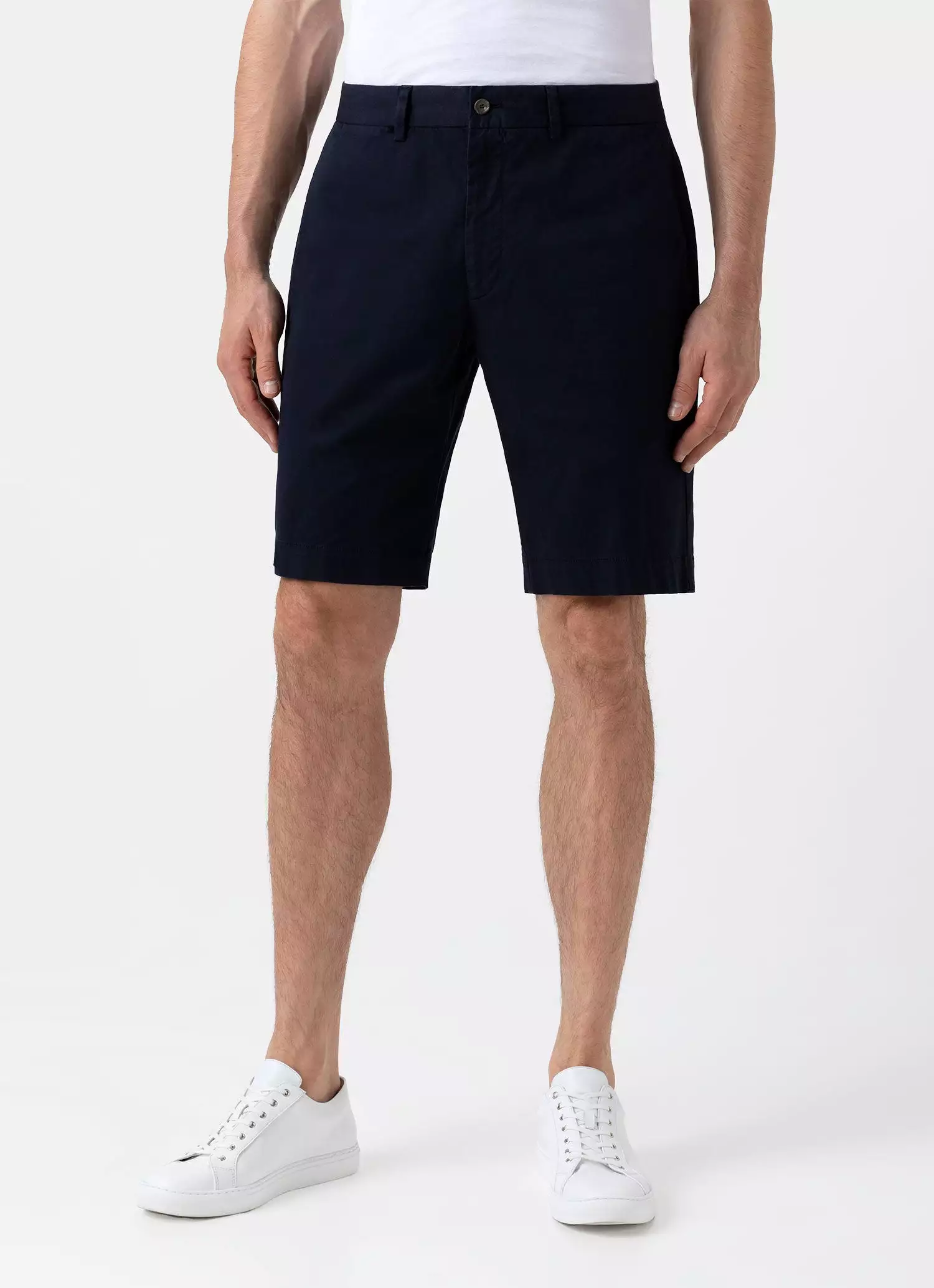 Men's Stretch Cotton Twill Chino Shorts in Navy