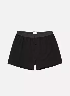 Men's Superfine Cotton One-Button Shorts in Black