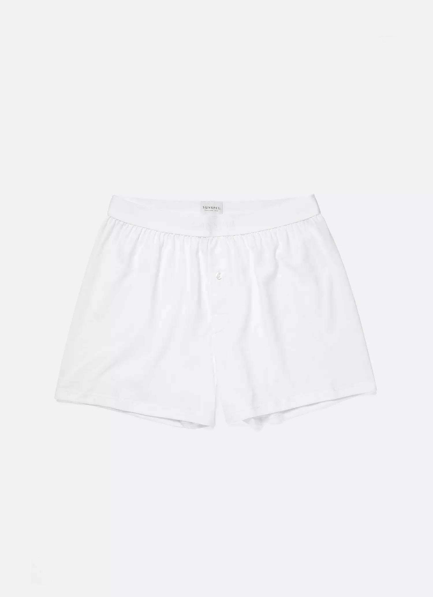 Men's Superfine Cotton One-Button Shorts in White