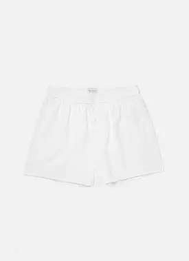 Men's Superfine Cotton One-Button Shorts in White