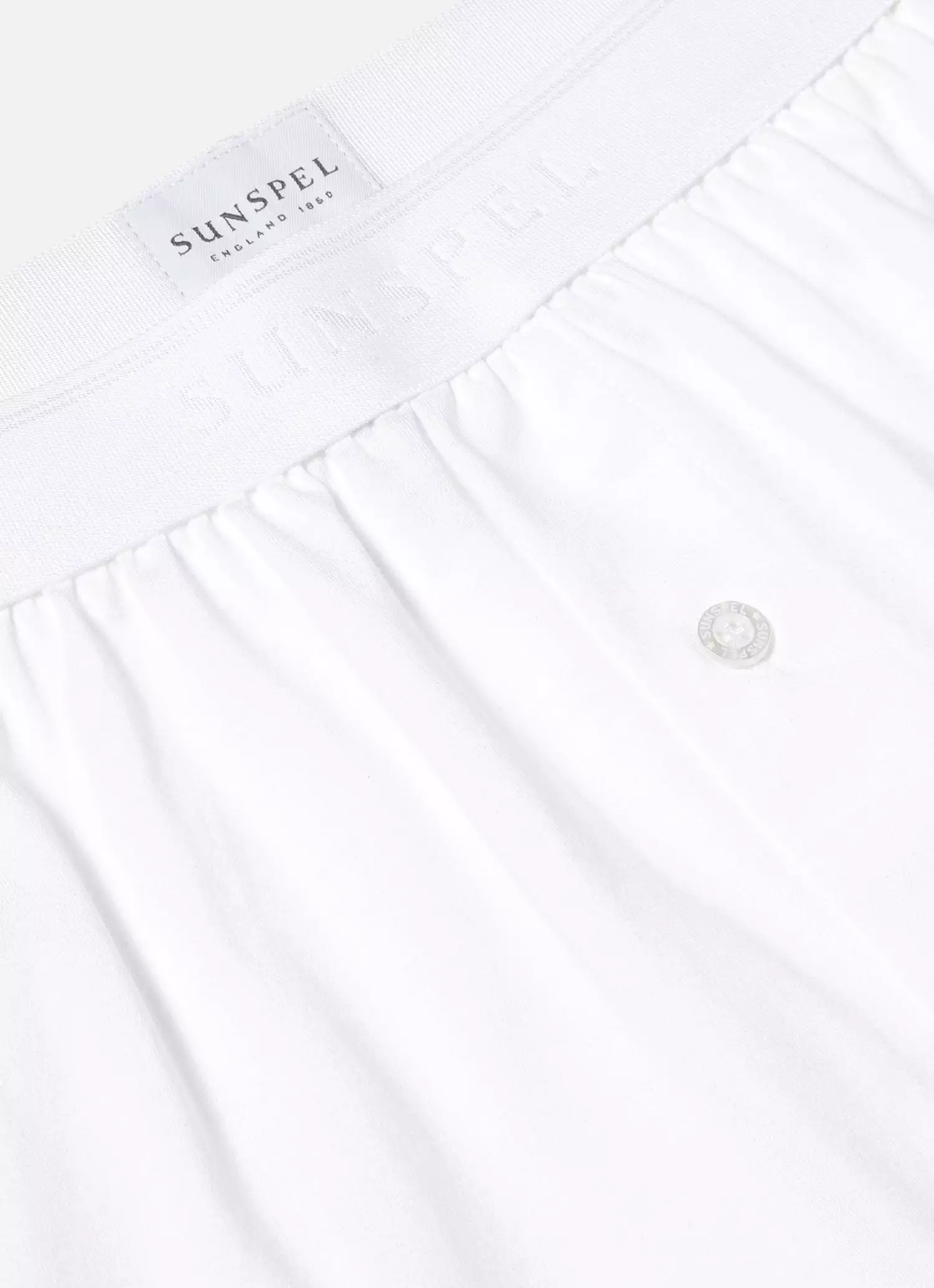 Men's Superfine Cotton One-Button Shorts in White