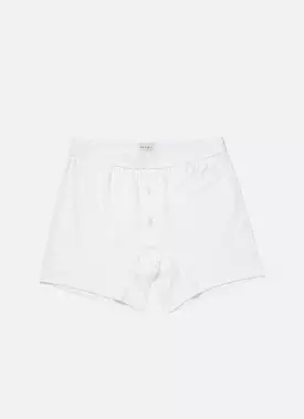 Men's Superfine Cotton Two-Button Shorts in White