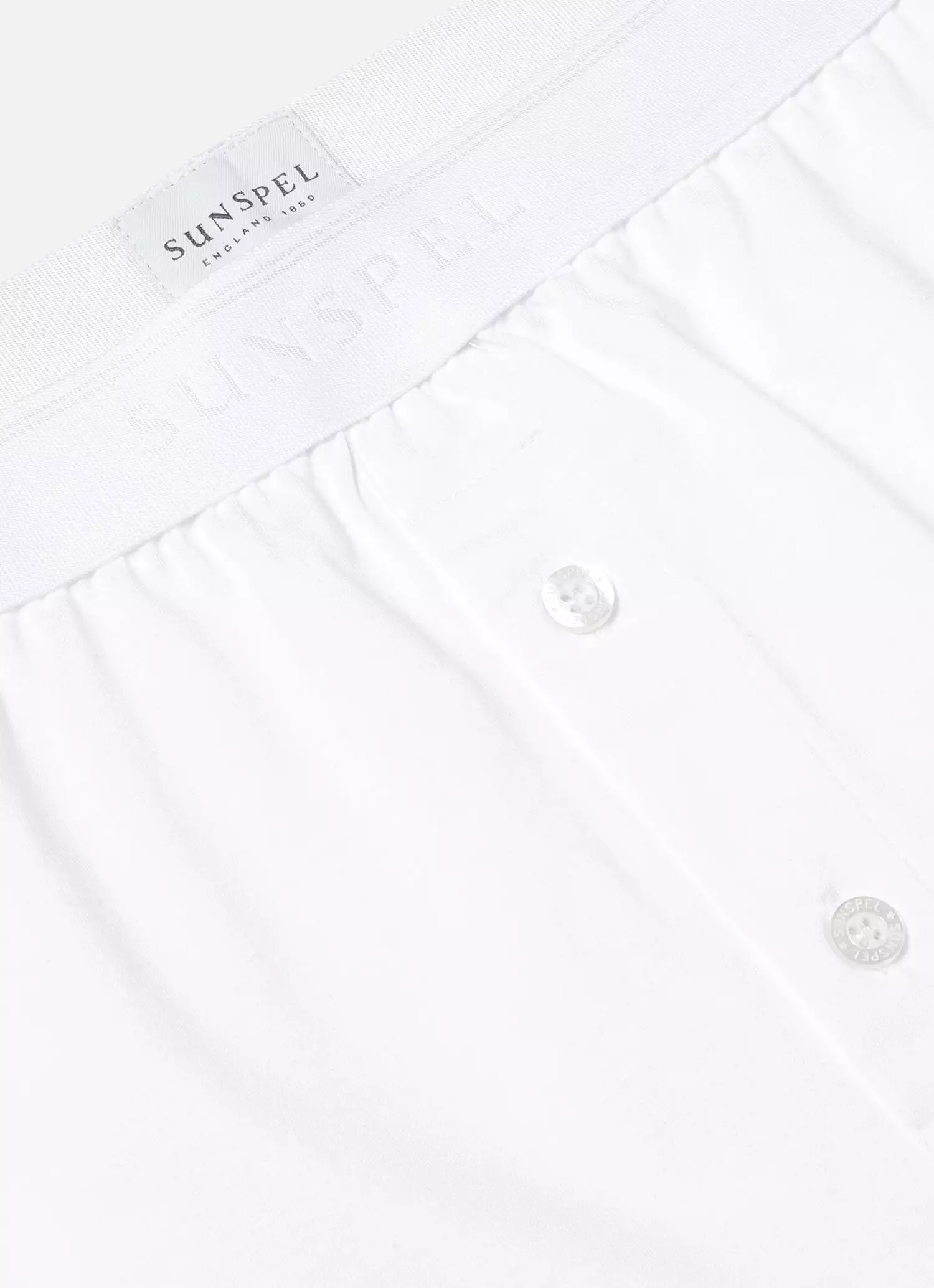 Men's Superfine Cotton Two-Button Shorts in White