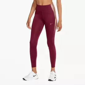 Nike Essential Colour Block Women's Tights Burgundy