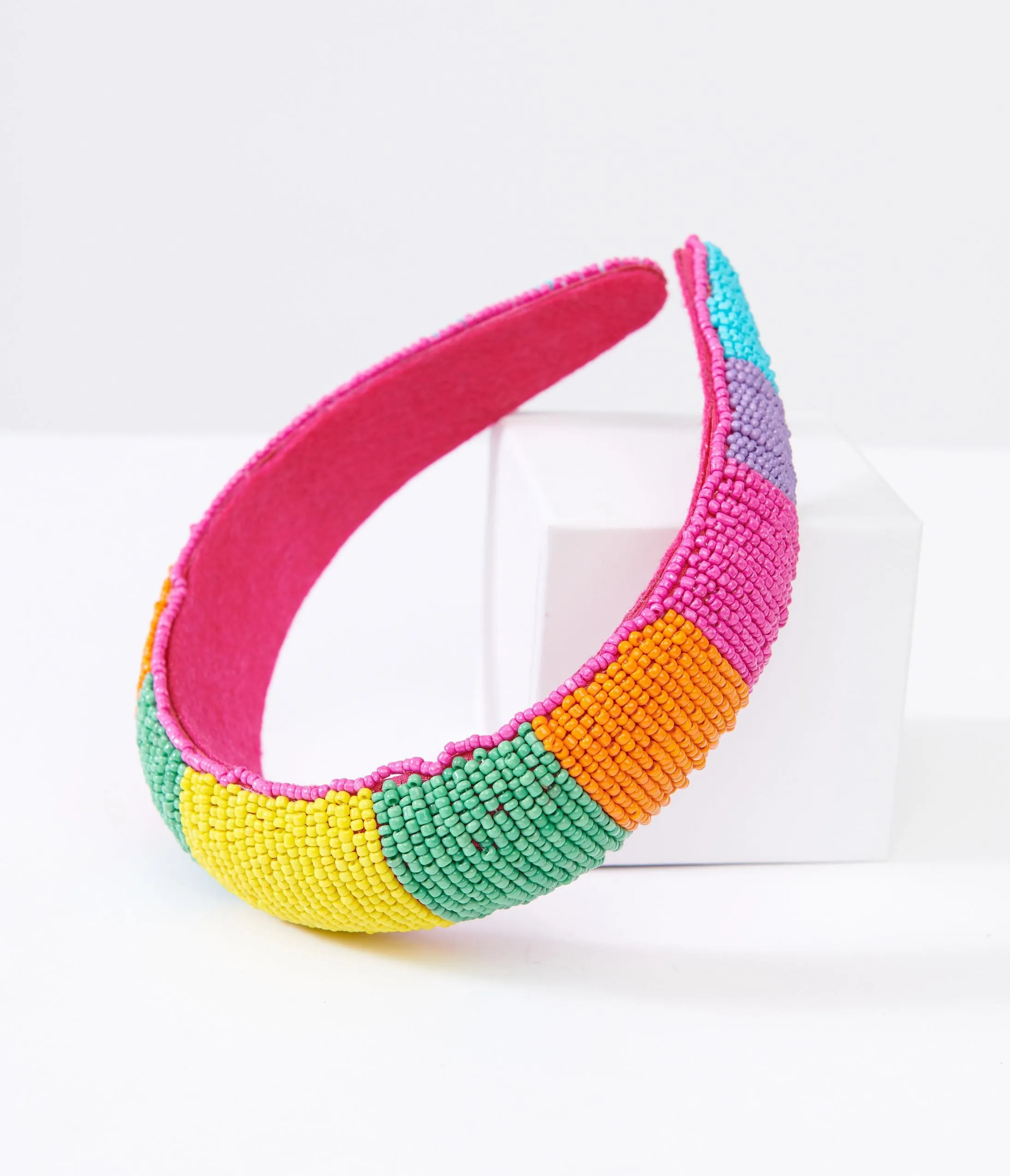 Rainbow Beaded Chunky Headband